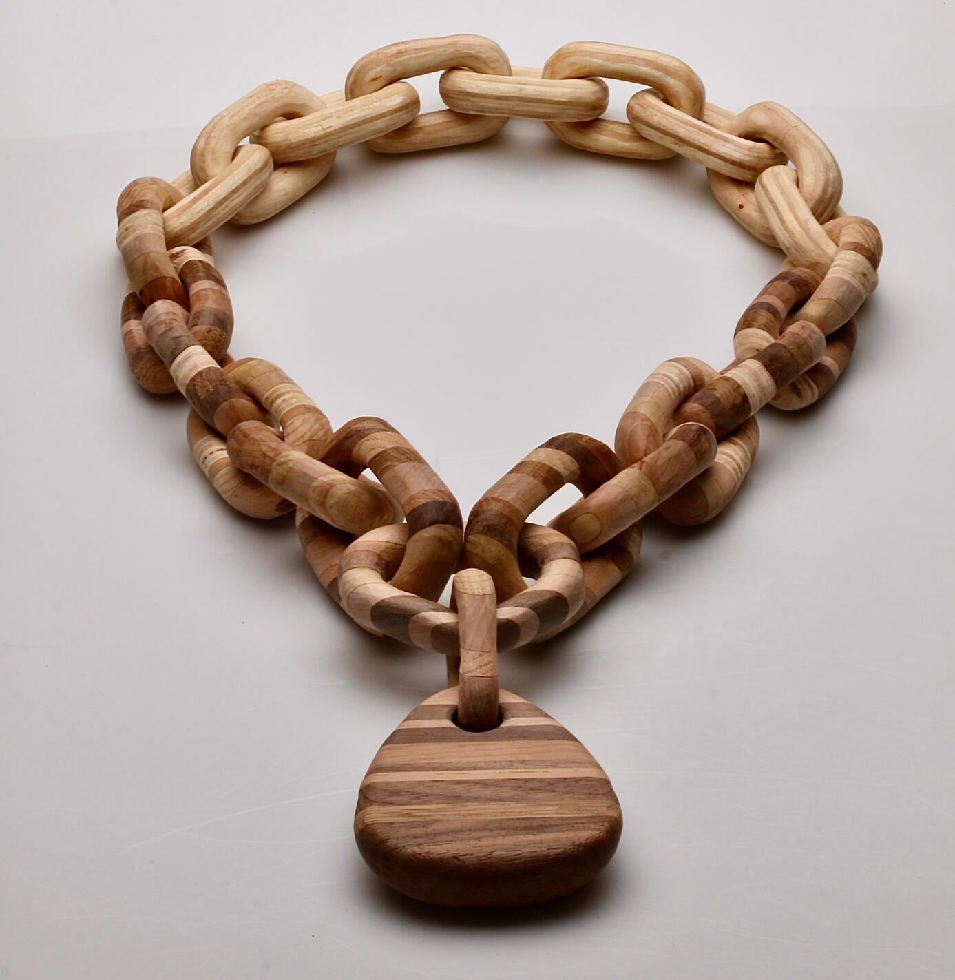 Collected Wood Chain laminated wood necklace