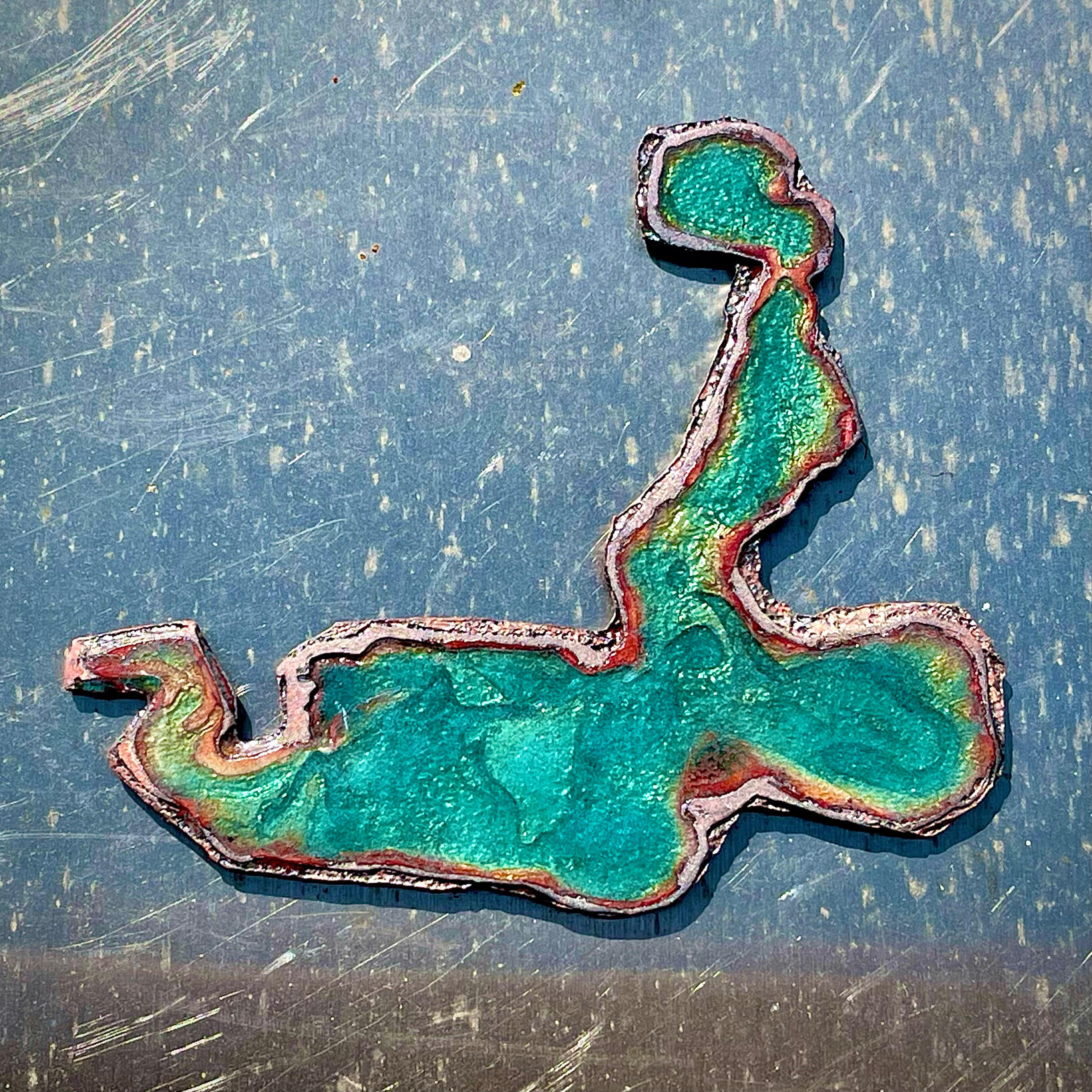 fork with macaroni and hot sauce brooch